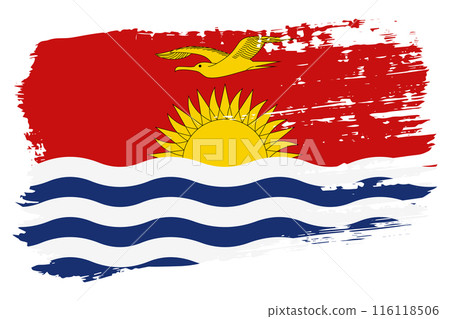 Kiribati flag, wide brush stroke on transparent background vector 116118506