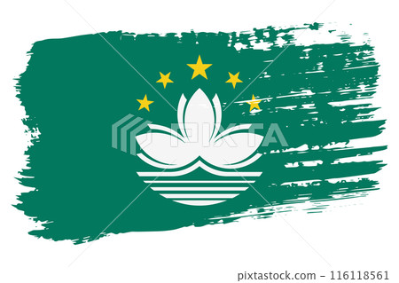 Macau flag, wide brush stroke on transparent background vector Macau flag, wide brush stroke on transparent background vector 116118561