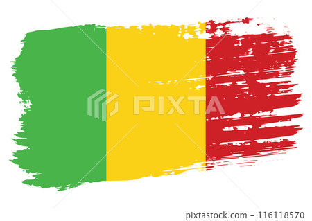 Mali flag, wide brush stroke on transparent background vector Mali flag, wide brush stroke on transparent background vector 116118570