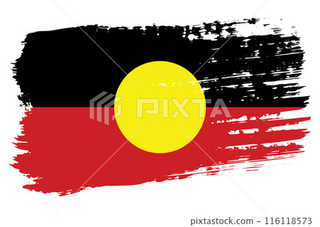 Australian Aboriginal flag, wide brush stroke on transparent background vector 116118573