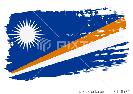 Marshall Islands flag, wide brush stroke on transparent background vector Marshall Islands flag, wide brush stroke on transparent background vector 116118575