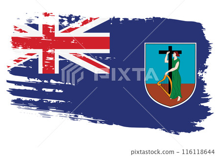 Montserrat flag, wide brush stroke on transparent background vector 116118644