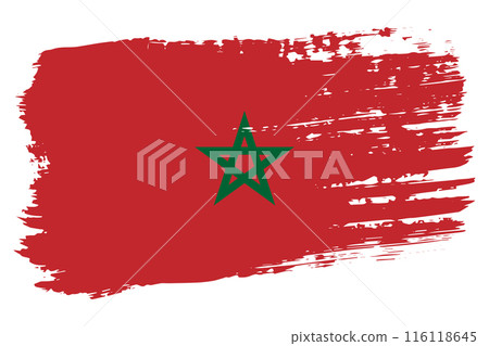 Morocco flag, wide brush stroke on transparent background vector 116118645
