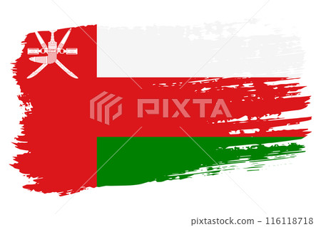 Oman flag, wide brush stroke on transparent background vector 116118718
