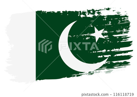 Pakistan flag, wide brush stroke on transparent background vector Pakistan flag, wide brush stroke on transparent background vector 116118719