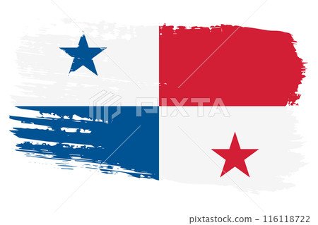 Panama flag, wide brush stroke on transparent background vector 116118722