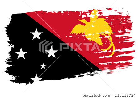Papua New Guinea flag, wide brush stroke on transparent background vector 116118724