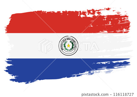 Paraguay front side flag, wide brush stroke on transparent background vector Paraguay front side flag, wide brush stroke on transparent background vector 116118727