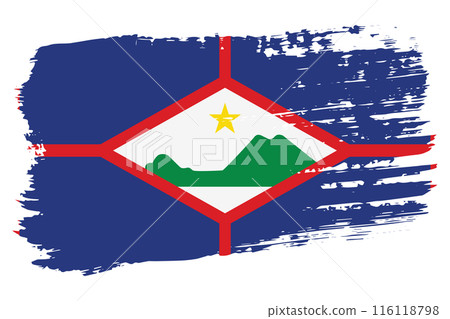 Sint Eustatius flag, wide brush stroke on transparent background vector 116118798