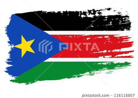 South Sudan flag, wide brush stroke on transparent background vector South Sudan flag, wide brush stroke on transparent background vector 116118807