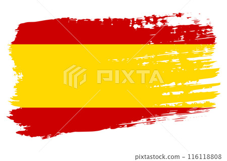 Spain flag, wide brush stroke on transparent background vector Spain flag, wide brush stroke on transparent background vector 116118808