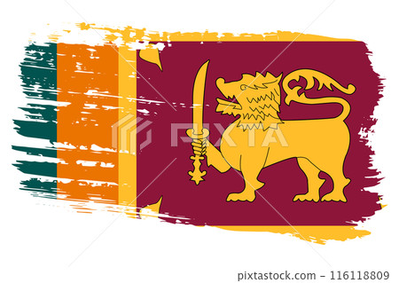 Sri Lanka flag, wide brush stroke on transparent background vector Sri Lanka flag, wide brush stroke on transparent background vector 116118809