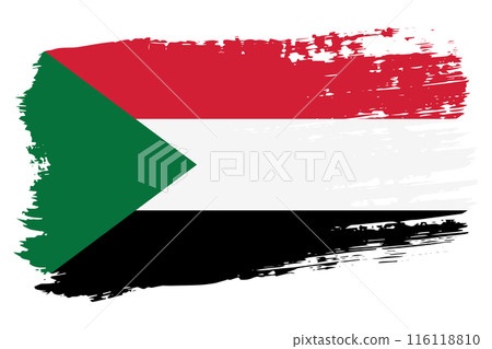 Sudan flag, wide brush stroke on transparent background vector Sudan flag, wide brush stroke on transparent background vector 116118810