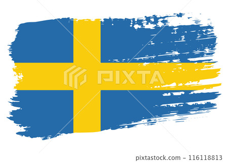 Sweden flag, wide brush stroke on transparent background vector Sweden flag, wide brush stroke on transparent background vector 116118813