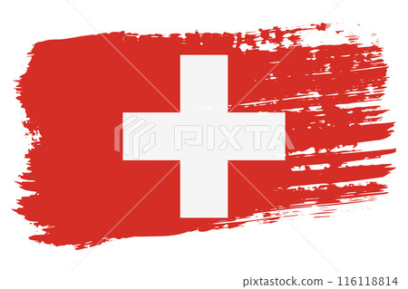 Switzerland flag, wide brush stroke on transparent background vector Switzerland flag, wide brush stroke on transparent background vector 116118814