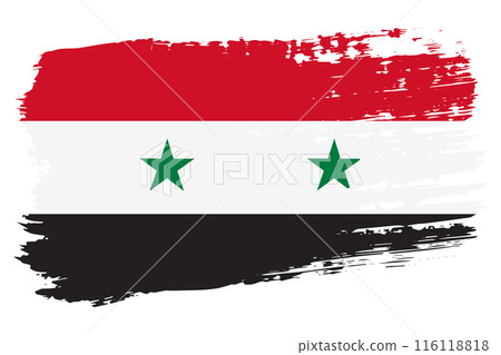 Syria flag, wide brush stroke on transparent background vector Syria flag, wide brush stroke on transparent background vector 116118818