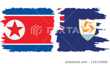 Anguilla and North Korea grunge flags connection vector Anguilla and North Korea grunge flags connection vector 116118906