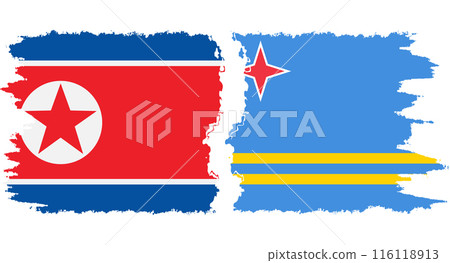 Aruba and North Korea grunge flags connection vector Aruba and North Korea grunge flags connection vector 116118913