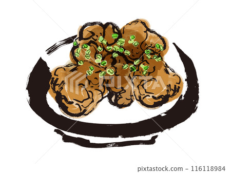 Hand-drawn Japanese-style illustration of fried chicken Hand-drawn Japanese-style illustration of fried chicken 116118984