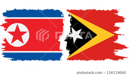 Timor-Leste - East Timor and North Korea grunge flags connection vector Timor-Leste - East Timor and North Korea grunge flags connection vector 116119068