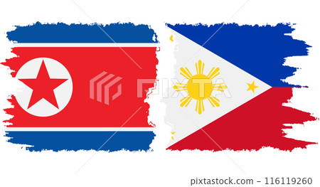 Philippines and North Korea grunge flags connection vector Philippines and North Korea grunge flags connection vector 116119260