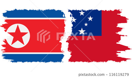 Independent State and North Korea grunge flags connection vector 116119279