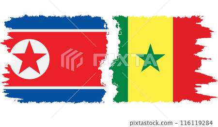 Senegal and North Korea grunge flags connection vector 116119284