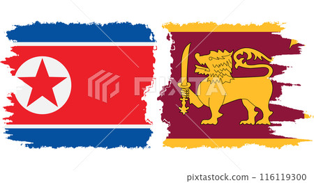 Sri Lanka and North Korea grunge flags connection vector Sri Lanka and North Korea grunge flags connection vector 116119300