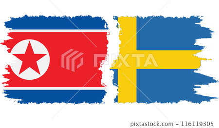 Sweden and North Korea grunge flags connection vector Sweden and North Korea grunge flags connection vector 116119305