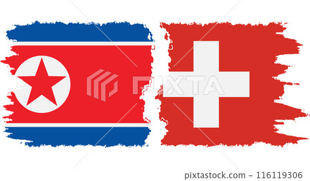 Switzerland and North Korea grunge flags connection vector Switzerland and North Korea grunge flags connection vector 116119306