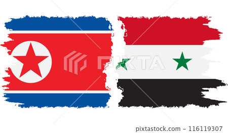 Syria and North Korea grunge flags connection vector Syria and North Korea grunge flags connection vector 116119307