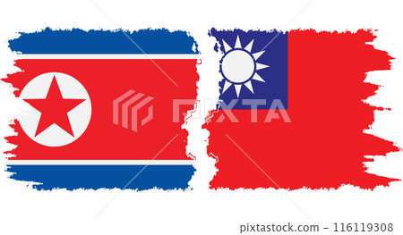 Taiwan and North Korea grunge flags connection vector Taiwan and North Korea grunge flags connection vector 116119308