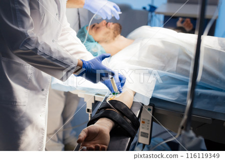 anesthesiologist gives the mask inhalation anesthesia anesthesiologist gives the mask inhalation anesthesia 116119349