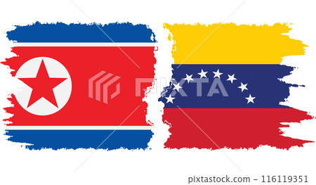 Venezuela and North Korea grunge flags connection vector Venezuela and North Korea grunge flags connection vector 116119351