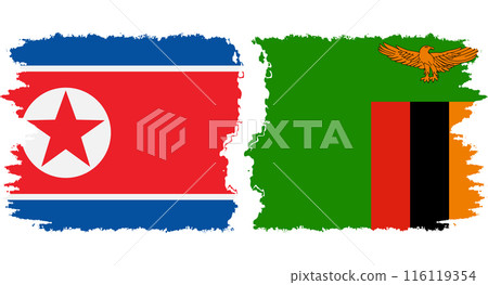 Zambia and North Korea grunge flags connection vector Zambia and North Korea grunge flags connection vector 116119354