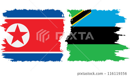 Zanzibar and North Korea grunge flags connection vector Zanzibar and North Korea grunge flags connection vector 116119356