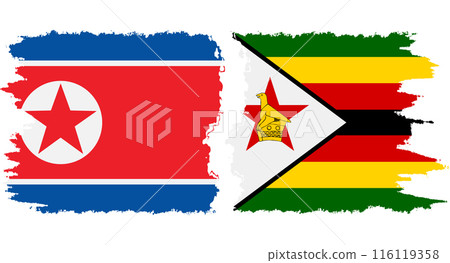 Zimbabwe and North Korea grunge flags connection vector Zimbabwe and North Korea grunge flags connection vector 116119358