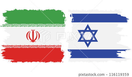 Israel and Iran grunge flags connection vector Israel and Iran grunge flags connection vector 116119359