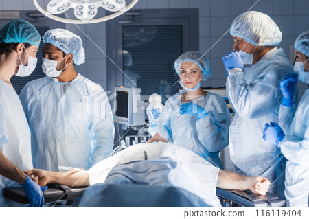 Pre oxygenation for general anesthesia. Surgery equipment 116119404
