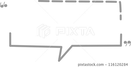 Hand draw doodle Black and white color speech bubble balloon with quotation marks, icon sticker memo keyword planner text box banner, flat isolated png transparent element design 116120284