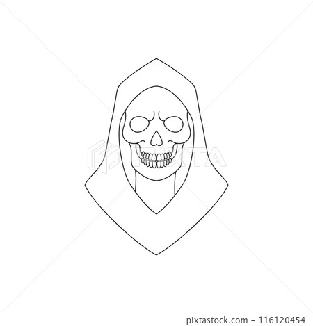 Line art style death icon on white background. 116120454