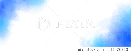 Watercolor texture banner background material Blue Summer image Horizontal 116120710