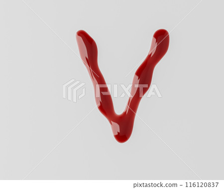 Letters made of red bloody liquid 116120837