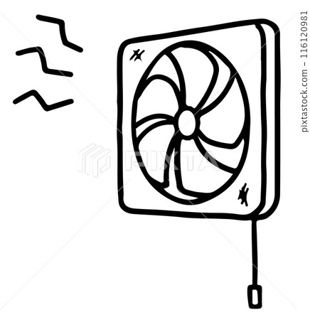 Line drawing of the noise from the ventilation fan Line drawing of the noise from the ventilation fan 116120981