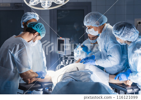 Pre oxygenation for general anesthesia. Surgery equipment 116121099