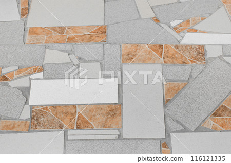 Pattern grey and brown paving slabs floor road surface street city background texture tile urban Pattern grey and brown paving slabs floor road surface street city background texture tile urban 116121335