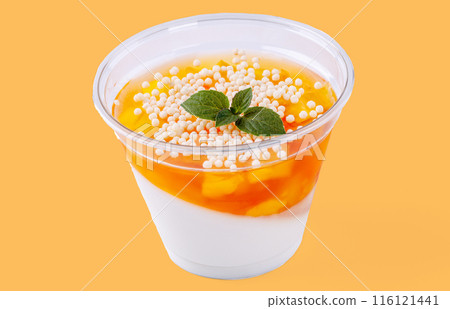 delicious dessert on a yellow background for food delivery website 3 116121441