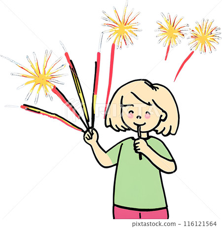 孩子們玩煙火 116121564