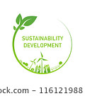 Sustainability development symbol, ESG, green energy, sustainable industry 116121988