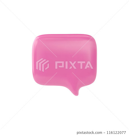 3D glossy pink empty speech bubble, vector render roundish rectangular text bubble form social media chat message icon 3D glossy pink empty speech bubble, vector render roundish rectangular text bubble form social media chat message icon 116122077